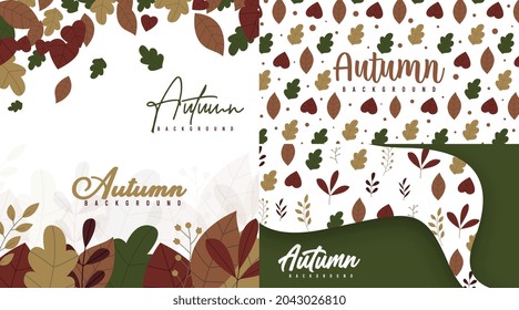 Hello autumn background illustratation vector. Autumn web banner and flyer background