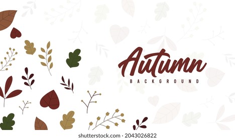 Hello autumn background illustratation vector. Autumn web banner and flyer background