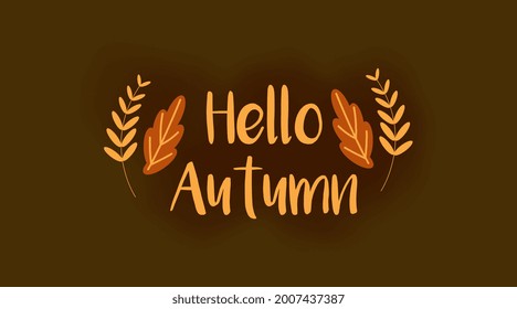 Hola vector de ilustración de fondo de otoño. Banner y volante web de otoño