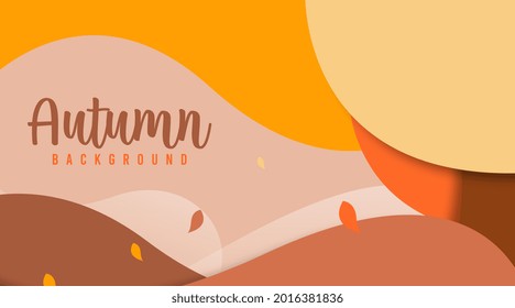 Hello autumn background illustration vector. Autumn web banner and flyer