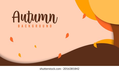 Hello autumn background illustration vector. Autumn web banner and flyer