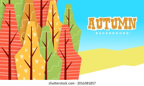 Hello autumn background illustration vector. Autumn web banner and flyer