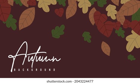 Hello autumn background illustration vector. Autumn web banner and flyer background