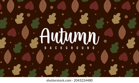 Hello autumn background illustration vector. Autumn web banner and flyer background