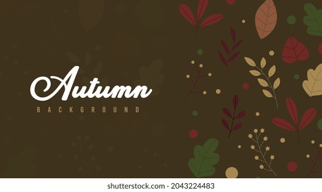 Hello autumn background illustration vector. Autumn web banner and flyer background