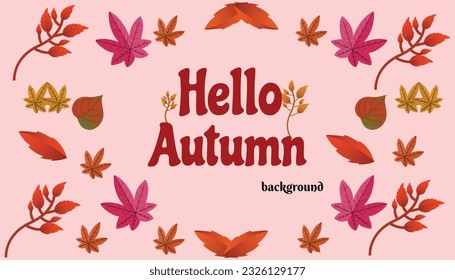 hello autumn background with leaf illustration