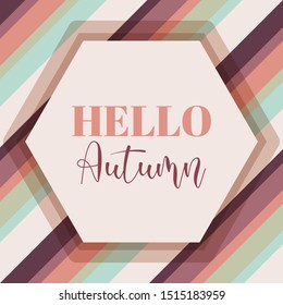 Hello autumn background. Seamless stripped pattern background. Autumnal colors. Vector illustration, flat design