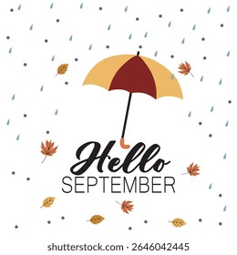 Bonjour arrière-plan automne avec parapluie
