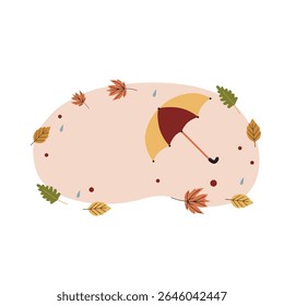 Bonjour arrière-plan automne avec parapluie