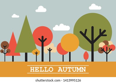 Hello autumn background vector illustration