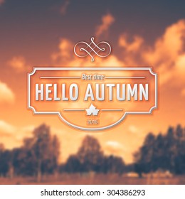 Hello Autumn badges logos and labels can be used to design packages of goods during autumn sales