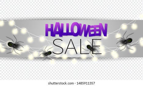 Hello autumn banner with red and orange leaves in a circular wreath bunch on a transparent background with space for a custom photo. vector illustration.