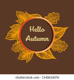 Hello Autumn banner vector illustration