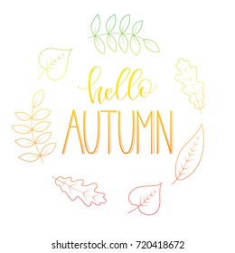 Hello autumn - calligraphic phrase.