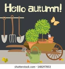 Hello autumn card