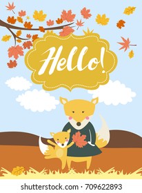 Hello autumn card