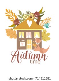 Hello autumn card