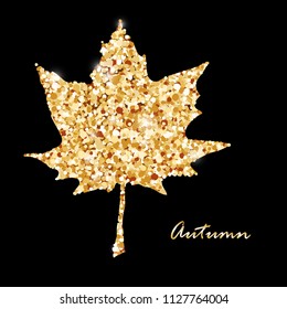 Hello autumn card with cute maple leaf