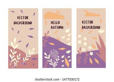 hello autumn card flower leaf colorful