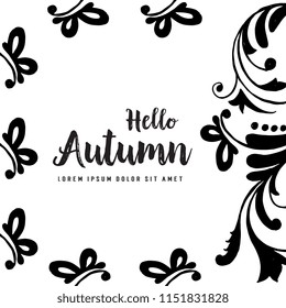 Hello Autumn card hand draw design collection vector illustration