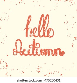 Hello Autumn Card with lettering.