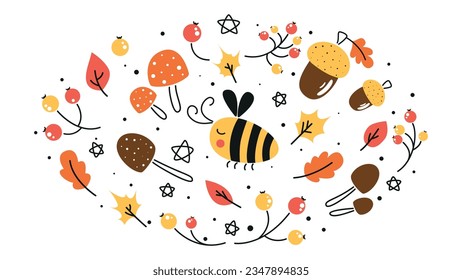 hello autumn, autumn card template, fall vector banner, autumn vector set, autumn leaves vector, leaves clip art