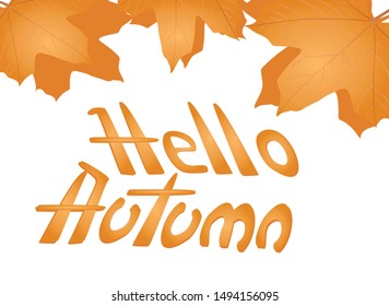 Hello autumn card. vector illustration