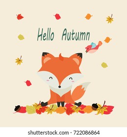 Hola, tarjeta de otoño.