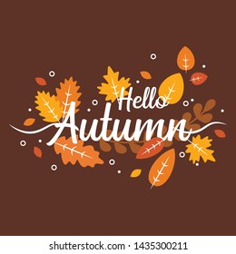Hello Autumn Cartoon Vector Illustration