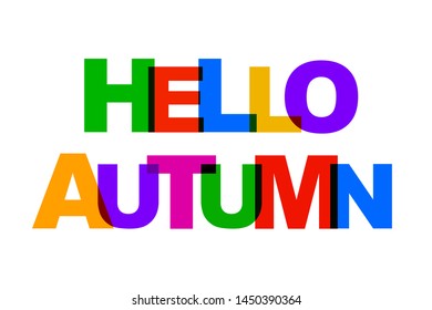 Hello Autumn colorful overlapping letters icon – stock vector