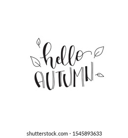 Hello Autumn. Creative typography lettering for card designs. 