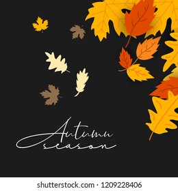 Hello Autumn design with dark background vector 