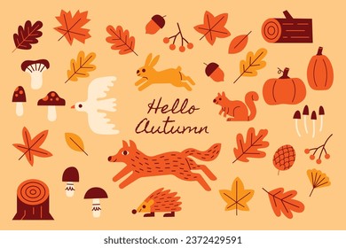 Hello Autumn design element for website, application, printing, document, poster design, etc.