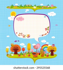 Hello autumn. Design elements for notebook. bubble note papers