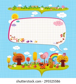 Hello autumn. Design elements for notebook. bubble note papers