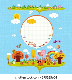 Hello autumn. Design elements for notebook. bubble note papers