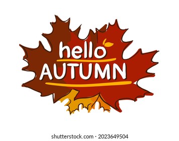 hello autumn emblem logo vector