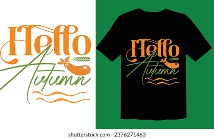 Hello Autumn EPS T Shirt Design File