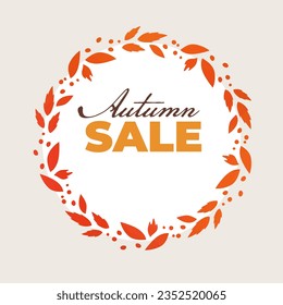 Hello autumn hello fall sale square design with leaves space for text space for copy