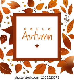 Hello autumn hello fall autumn sale square design with leaves