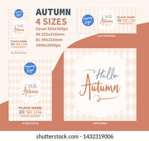 Hello Autumn Flyer DL a4 Cover size Banner concept Set