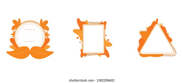 Hello autumn frame with orange color for event  ,booklet,invitation and brochure . -vector