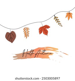 Hello Autumn. Goodbye Summer. autumn with fall leaves. Vector illustration on the background of autumn leaves.