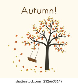 Hello, Autumn. Goodbye, Summer. The trend calligraphy. Vector illustration on the background of autumn leaves. Concept autumn advertising.