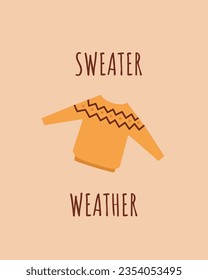 Hello autumn greeting cards. Autumn quotes like Stay Warm, Happy Autumn, Sweater Weather, Welcome Autumn cards.Vector illustration cartoon flat style.