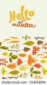 hello autumn. hand drawn background