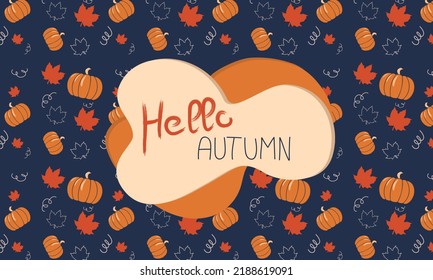 Hello autumn! Hand drawn different colored autumn leaves. Sketch, design elements. Vector illustration.