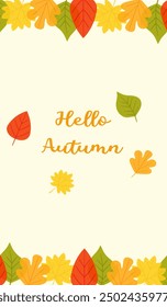 Hello autumn - hand drawn vector illustration. Suitable for greeting card, poster.