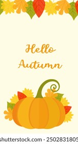 Hello Autumn - Hand drawn vector illustration. Suitable for greeting card, poster, banner, label and other decoration.