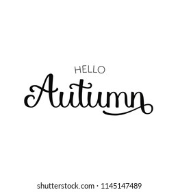 HELLO AUTUMN. AUTUMN HAND LETTERING. 
